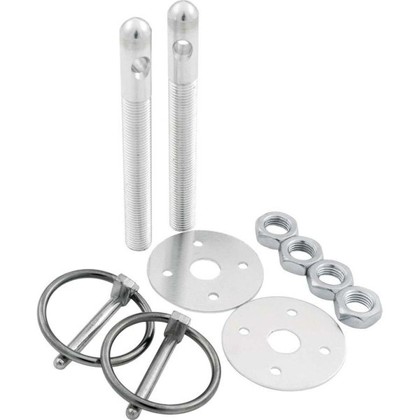 Allstar 0.38 in. Dia. Aluminum Hood Pin Kit; Silver ALL18480